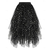 Χαμηλού Κόστους Κάτω-Φανταστική φορεσιά Φούστα από τούλι Ρετρό / Βίντατζ Δεκαετία '80 Πολυεπίπεδο High Low Φουσκωμένος Ενηλίκων Γυναικεία Απόκριες Πάρτι Επίδοση Χορός Μπαλέτο Ντύνομαι