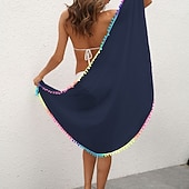 abordables Falda cruzada-Mujer Bañadores Vestido de Baño Envuelva Falda Traje de baño Protección UV Vacaciones Ropa de playa Arco iris Sin Mangas Trajes de baño