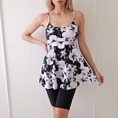 levne Surfovací tankiny a bikiny-Dámské Plavky 2 ks Tropický vzhled Ultra lehký (UL) Elastický Bez rukávů Plavky Surfování Šnorchlování Léto