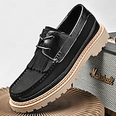 economico Scarpe Casual con Lacci-mocassini da uomo in pelle color cuoio, scarpe da sposa slip-on alla moda per gli sposi, perfette per eventi nuziali casual e semi-formali, calzature formali comode ed eleganti