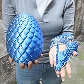 cheap Easter-Large 3D Printed Dragon with Easter Egg,Big Articulated Dragon Fidget Home Decor, Desk Pet, Christmas Birthday Gift
