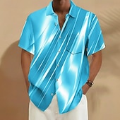 ieftine Model Geometric-Bărbați Geometric Gradiant Artă abstractă Cămașă Cămașă de vară Camașă cu nasturi Manșon scurt Moda Casual În aer liber Vacanță Zilnice Vară Primăvară Răsfrânt Imprimare 3D cămăși cu guler Un buzunar