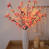 お買い得  装飾ライト-70cm 20個のLEDビーズ人工桜の木の枝ライト、単三電池駆動、屋内寝室、リビングルーム、ダイニングルーム、パーティー、バレンタインデー、結婚式、休日の装飾