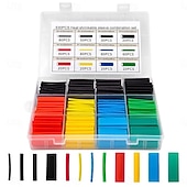 halpa Kodin tarvikkeet-580 kpl/laatikko kaapelin kutistesukka, eristetty kutistesukka johtojen suojaamiseen, värikkäät ja mustat kutistesukat sähköjohdotuksiin, sekalainen sarja