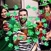  150 db Szent Patrik-napi lóhere konfetti dekoráció, zöld metálfólia lóhere asztali konfetti csillámos szerencsés lóhere lóhere flitter Szent Patrik-napi parti otthoni dekorációhoz, 100 g