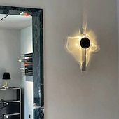 baratos Candeeiros de Parede de interior-Aplique de parede moderno, aplique de parede refletivo em aço inoxidável, luz quente moderna de 300lm para quarto, sala de estar, corredor e escada.