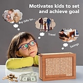 Недорогие Подарки-Деревянная копилка для хранения денег, деревянная копилка для хранения денег, копилка для хранения денег, копилка для подсчета монет, копилка со счетчиком, деревянная копилка с мишенью для денег и