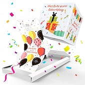 olcso Születésnap-boldog születésnapot felugró meglepetés ajándékdoboz színes lufikkal &amp;konfetti dizájn - élénk papír kézműveskedés fiataloknak, ünnepi ajándékötlet|játékos dizájn|színes lufik, születésnapi parti