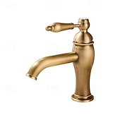 levne Koupelnové baterie-Koupelna Umyvadlová baterie - Klasické Starožitná mosaz Baterie na střed Jedna rukojeť, jeden otvorBath Taps