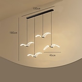 olcso Függőfények-led függőlámpák konyhai szabályozható akril világítás 40cm 1/3/4 fényű modern parasztház előtér bejárati lámpatestek mennyezetre függő földgömb asztal fölé 110-240v