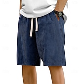 economico Pantaloncini casual-Per uomo Pantaloncini Estivi Shorts da Spiaggia Pantaloncini casual Pantaloncini di velluto a coste Coulisse Elastico in vita Tinta unica Comodità Lunghezza al ginocchio Quotidiano All'aperto