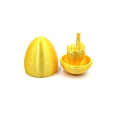 voordelige Geschenken-3D-geprinte paaseieren met een opgestoken middelvinger, grappige 3D-geprinte paaseieren met een opgestoken middelvinger, hilarische paasgrap, unieke verrassingsgrap voor vrouwen en mannen