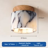 رخيصةأون بساطة أضواء السقف-12 cm تصميم الجزيرة أضواء السقف خشب حجر طلاء ملون معاصر 110-240 فولت