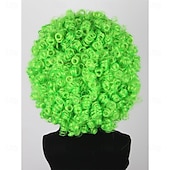  Perucas Afro Verdes para Homens e Mulheres Peruca Curta Cacheada Fofa Disco Rock (Apenas Perucas)