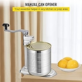 cheap Kitchen Set-Commercial Can Opener, 18.9 Inches Long, Manual Stainless Steel for Cans Up to 11.8 Inches High, Fixed with Clamp or Screws, Ergonomic Rotating Handle and a Spare Blade