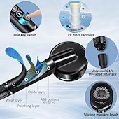 Χαμηλού Κόστους Σετ αξεσουάρ μπάνιου-5 τεμάχια χειροκίνητη κεφαλή ντους υψηλής πίεσης, τέσσερις λειτουργίες ψεκασμού, κεφαλή ντους με σταγόνες νερού ιόντων, επιτοίχια τοποθέτηση, με διακόπτη on/off, φιλτραρισμένο μασάζ ντους με λάστιχο