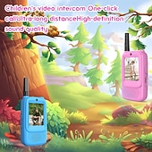 olcso Hangszórók-gyerek videós walkie-talkie-k, 2 db-os újratölthető játék kamerával &amp;képernyő, nagy hatótávolságú kétirányú rádiók fiúknak és lányoknak, szabadtéri kalandkempingjátékok, születésnapi karácsonyi