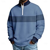economico Polo geometrica da uomo-Per uomo Blocco di colori Polo con zip Manica Lunga Magliette polo Colletto alla coreana Casual Scuola Athleisure Ferie Abbigliamento quotidiano Stampa 3D Polo con cerniera a un quarto Autunno