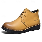 preiswerte Arbeitsschuhe-Lässige gelbe Herren-Ankle-Boots – bequem, stilvoll mit weichem Futter, ideal für legere Hochzeiten und Veranstaltungen im Freien