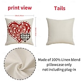 levne Hodte polštáře, vložky a kryty-povlak na polštář s motivem srdce na Valentýna, dekorativní polštář s potiskem lnu, polštář do čela postele do ložnice, slavnostní dekorační polštář na postel, pohovku, obývací pokoj