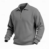 abordables Sweat-shirts basiques-Homme Sweat-shirt Sweat-shirt gaufré Sweat à capuche Sweat-shirt quart de fermeture éclair Rouge vin Col montant Uni Texturé Occasionnel Quotidien Sport &amp; Loisir Streetwear Frais Vêtements de sport