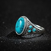 levne Prsteny-1ks Prsten For Dámské Tyrkysová Modrá Denní Dar Dovolená Kámen