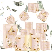 お買い得  誕生日-6/8/10/16/20個のサプライズバースデーバウンスボックス | 男の子と女の子のためのクリエイティブな赤いラッキーギフトボックス、サプライズギフトパッケージ、現金やカード用の折りたたみ式爆発マネーギフトボックス &amp;誕生日にぴったりの写真