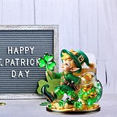 levne Party Supplies &amp; Decor-Skřítek na Den svatého Patrika, irský trojlístek na stůl, 2D akrylová víceúčelová bytová dekorace