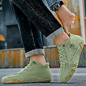 economico Stivaletti alla caviglia-stivali da uomo in similpelle verde fatti a mano: design unico e resistente con vestibilità comoda, ideali per l'uso casual, all'aperto e quotidiano