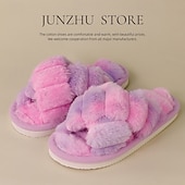 Недорогие Домашние тапочки-Женские пушистые тапочки на осень-зиму, для дома и улицы, нескользящие, плюшевые, с толстой подошвой, уютные, мягкие, меховые, для дома и послеродового периода, а также для повседневной носки.