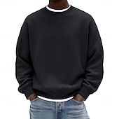 olcso Alap pulóverek-Férfi Pulóver Gofris pulóver Pulóver kapucnis pulóver Vörösbor Fekete Fehér Világoszöld Sötétkék Terített nyak Sima Texturált Hétköznapi Napi Sport &amp; Szabadtéri Poliészter Utcai sikk Menő Sportruházat