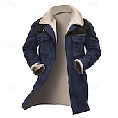 Χαμηλού Κόστους Ψεύτικα σουέτ μπουφάν-Ανδρικά Χειμωνιάτικα μπουφάν Μπουφάν fleece Casual Jacket Διακοπές Καθημερινά Διατηρείτε Ζεστό Τσέπη Φλις Φθινόπωρο Χειμώνας Συνδυασμός Χρωμάτων Μοντέρνα Κομψό στυλ street Πέτο Μακρύ