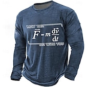  Herren Lustiger Slang T Shirt Langarm T-Shirt 3D-Druck Rundhalsausschnitt Hemd Mode Täglich Basic Lässig Täglich Straße Blau Wasserblau Schwarz Sommer Frühling Bekleidung S M L XL XXL XXXL
