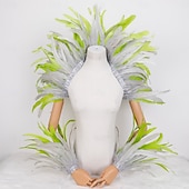 Χαμηλού Κόστους αξεσουάρ-Καθαρενικά 2026 Ρίο Καρναβάλι Σάμπα Αξεσουάρ Καρναβάλι Κόκκινο Και Κίτρινο Φτερό Στολή Σετ Μανίκι Ωμού  Καλύμματα Βραχίονα Για Μάρντι Γκρας Χορό Πάρτι Βραζιλία Φεστιβάλ Ενδυμασίας