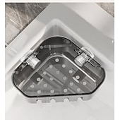 זול כלי בישול וגאדג'טים למטבח-2 יחידות סל אחסון פינתי יניקה, מארגן פינתי לכיור, מדף ניקוז ספוג ובד למטבח, מדף אחסון יניקה משולש, מארגן לחדר אמבטיה ומטבח חוסך מקום