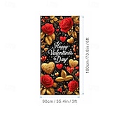 זול שטיחי חופשה-כיסוי לדלת ליום האהבה, דגל חגיגת לב, מושלם לאביזרי צילום, קישוט חגיגי, אידיאלי ליצירת אווירת יום האהבה רומנטית ועיצוב פתח דלת