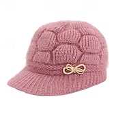  女性用 帽子 冬の帽子 防風 ウォーム アウトドア ストリート 日常 ニット ピュアカラー