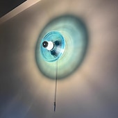 ieftine Aplici de Interior-Lampă de perete rotundă din sticlă cu 1 bec, model modern Art Deco, pentru dormitor