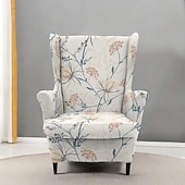 abordables Funda para silla con respaldo-Funda para sillón orejero de poliéster con estampado geométrico, a rayas y flores, para sala de estar, dormitorio y oficina en casa.