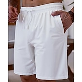 preiswerte Herren Badehosen-Herren Badeshorts Shorts Strandshorts Freizeitshorts Tasche Elastischer Bund Einfach Atmungsaktiv Outdoor Urlaub Alltagskleidung Urlaub Mode Schwarz Weiß Mikroelastisch