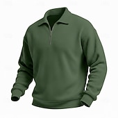 abordables Sweat-shirts basiques-Homme Sweat-shirt Sweat-shirt gaufré Sweat à capuche Sweat-shirt quart de fermeture éclair Rouge vin Col montant Uni Texturé Occasionnel Quotidien Sport &amp; Loisir Streetwear Frais Vêtements de sport