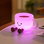 Χαμηλού Κόστους Νυχτερινά Φώτα Νηπιαγωγείου-Νυχτερινό φως για παιδιά, νυχτερινό φως usb για φλιτζάνι καφέ 7 χρωμάτων, νυχτερινό φωτιστικό σιλικόνης με δυνατότητα ρύθμισης έντασης 3 επιπέδων, φωτιστικό παιδικού δωματίου με χρονοδιακόπτη, επαναφορτιζόμενο νυχτερινό φωτιστικό για διακόσμηση, δώρο για