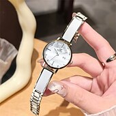 ieftine Ceasuri Quartz-Ceas de afaceri pentru femei decorat cu lumină strălucitoare care emană o luxos ușor suprafață de oglindă în formă de diamant cadou de Ziua Îndrăgostiților pentru femei ceas cu quartz casual