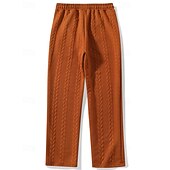voordelige Rechtdoor Been-Voor heren Joggingbroeken Broek Joggingbroek met rechte pijpen Jacquard Trekkoord Zak Effen Comfort Zacht Casual Dagelijks Buiten Vakantie Modieus Zwart Oranje Micro-elastisch