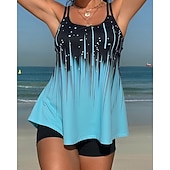 cheap Surfing Tankinis &amp; Bikinis-Women's Bathing Suit 2 Pieces Swimsuits Printed Ultra Light (UL) UV Protection Elastic Sleeveless Swimwear Surfing Snorkeling Summer