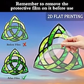 cheap St. Patrick's Day-St. Patrick's Day Sun Catcher, Large Celtic Knot Window Hanging Decoration, Painted Glass Effect in Green, Gold, Black &amp; Emerald