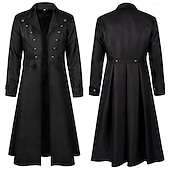 cheap Outerwear-Retro Vintage Punk &amp; Gothic Medieval Coat Tuxedo Tailcoat Long Sleeves Ebenezer Scrooge Vampire Knight Ritter Fancy Dress Men's Steampunk Halloween Performance LARP Ren Faire Adults Coat