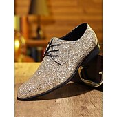 economico Scarpe da uomo-Scarpe da festa glitterate viola per uomini di Mardi Gras scarpe eleganti scintillanti con lacci design alla moda con dettagli metallici perfette per Carnevale festival e occasioni speciali