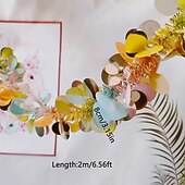 billige Baderomsgadgeter-glittergirlander med skinnende paljetter – festlige båndslynger til festdekorasjon, bryllup, bursdag, høytid og juletredekor, glitrende hengende girlander til hjemmet &amp;styling av arrangementer