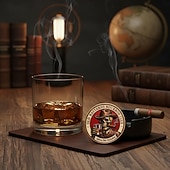  Samlarmynt från Old Bastards Bourbon Club, bourbon fixar nästan allt – idioter ingår ej, utmaningsmynt, vintage whisky &Bourbon samlarmynt, Old Bastards whiskey club-mynt